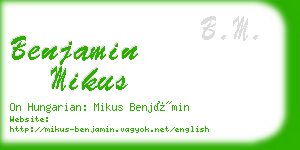 benjamin mikus business card